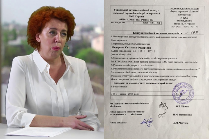 Светлана Фёдорова страдает рекуррентной шизофренией – новые факты про одиозную екс-главврача (документ)