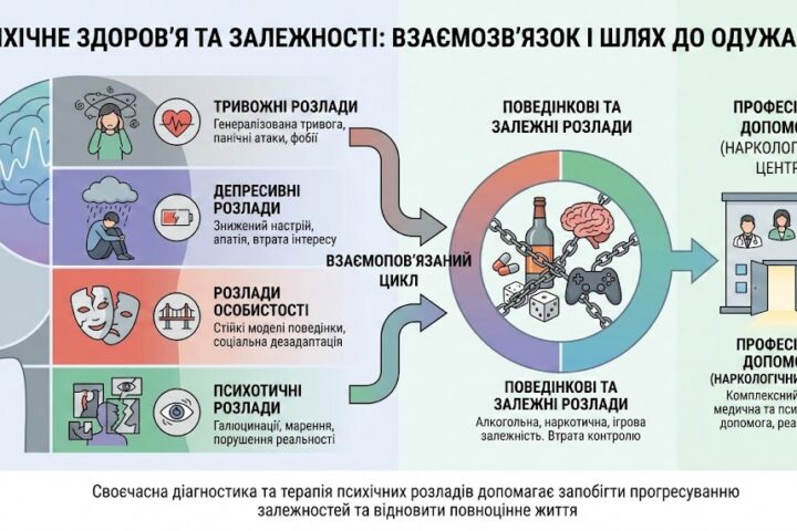 Які психічні розлади пов’язані із залежністю: основні групи та прояви